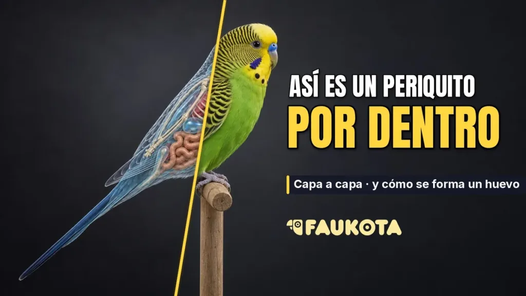Anatomía del periquito capa a capa: el periquito por fuera y por dentro (portada del vídeo de Faukota)