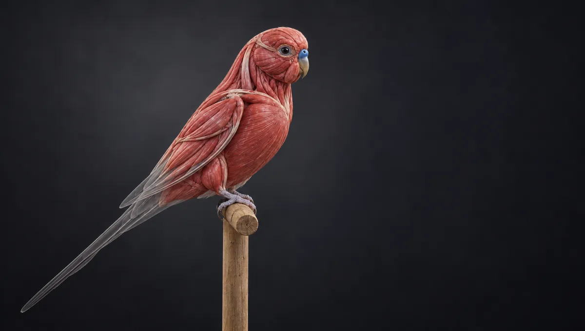 Músculos pectorales de vuelo de un ave sobre la quilla, sin plumas
