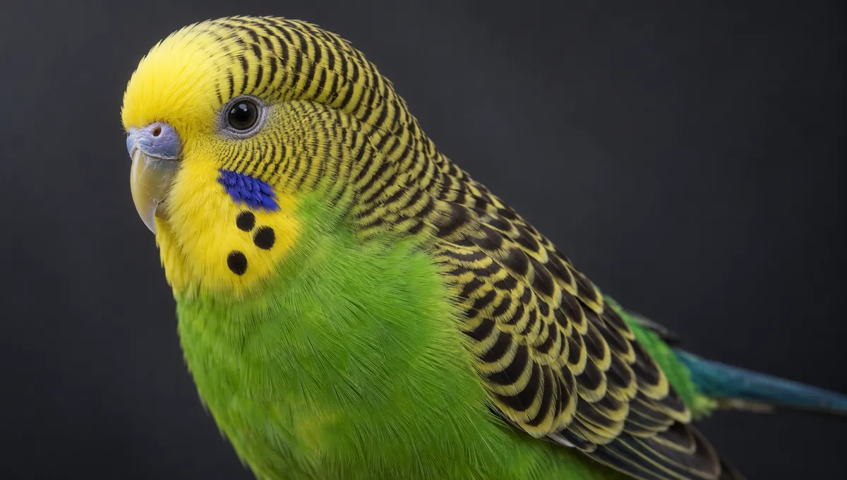 Anatomía del periquito por fuera: plumaje verde del periquito salvaje, con la cara amarilla, la nuca barrada y los puntos negros de la garganta